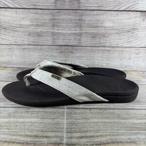 Reef Women's SAV Sandals Flip Flops Brown Off-White Shimmer EUR 40 US 9 Slip On